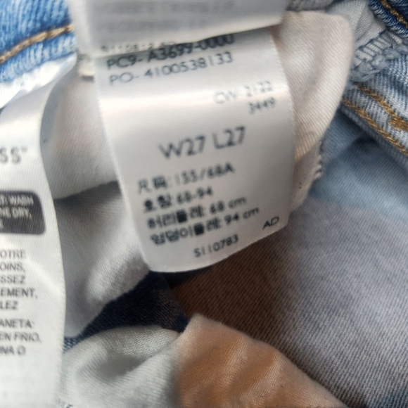 Levis Silver Tab 27x27 Womens Mom Style Jeans Distressed Faded Light Wash Denim - Picture 9 of 12